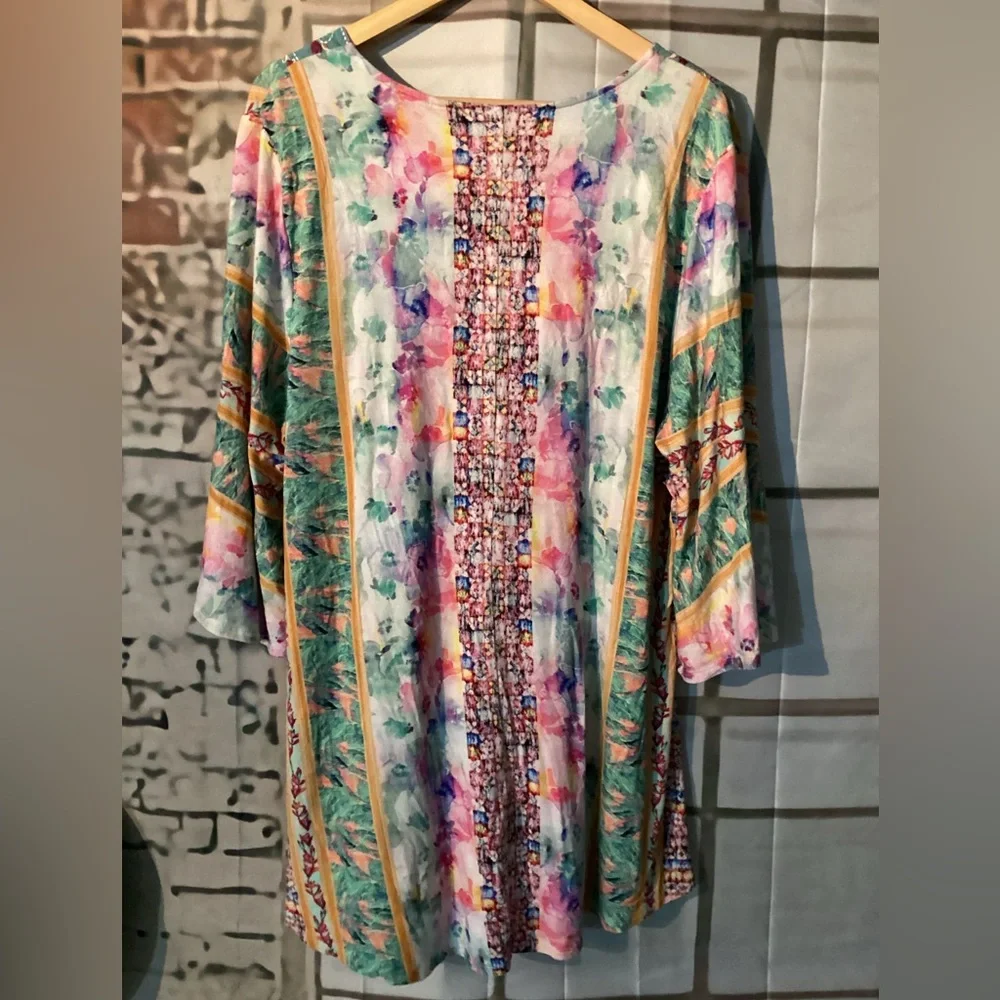Soft Surroundings Boutique Womens BOHO Embroidered Aerhart Knit Tunc/Dress Sz 2X - Picture 16 of 16